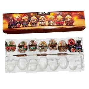 Kirkland Signature Mini Waterglobe Christmas Train Set 451919 Great Condition!